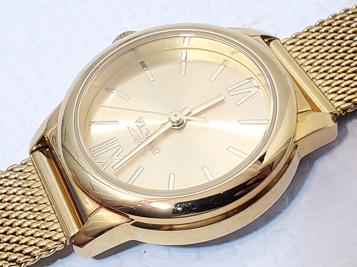 Invicta Angel Gold Tone Women's Quartz Watch Mesh Band Roman Numerals S Steel