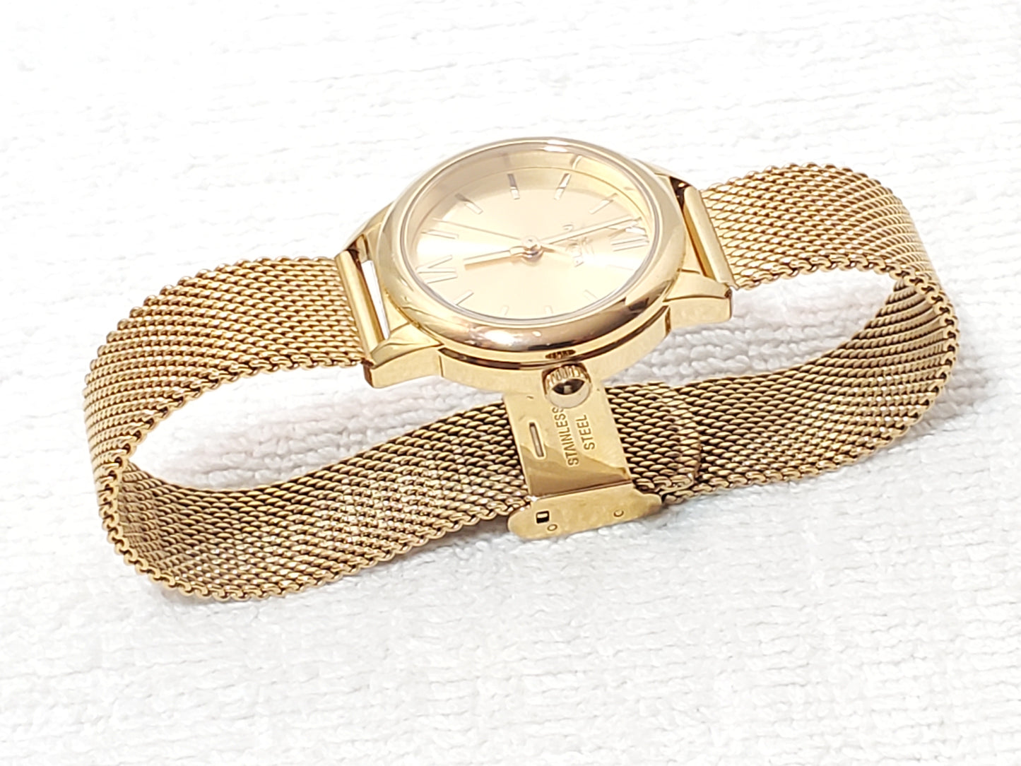 Invicta Angel Gold Tone Women's Quartz Watch Mesh Band Roman Numerals S Steel
