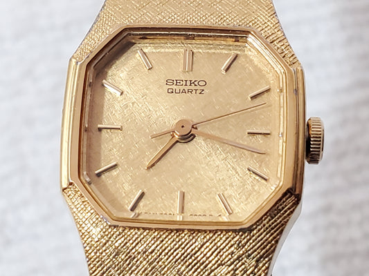 Vintage Seiko Gold Plated Women's Quartz Watch Two Jewels Base Metal S Steel