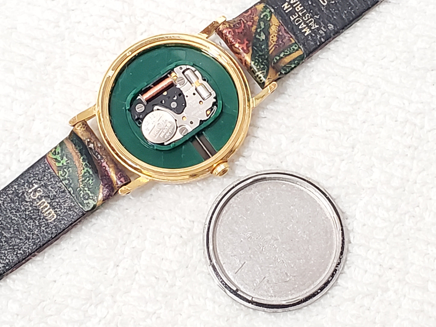 Vintage Seiko Women Quartz Watch Rose Gold Tone Dial Roman Numerals Paisley Band