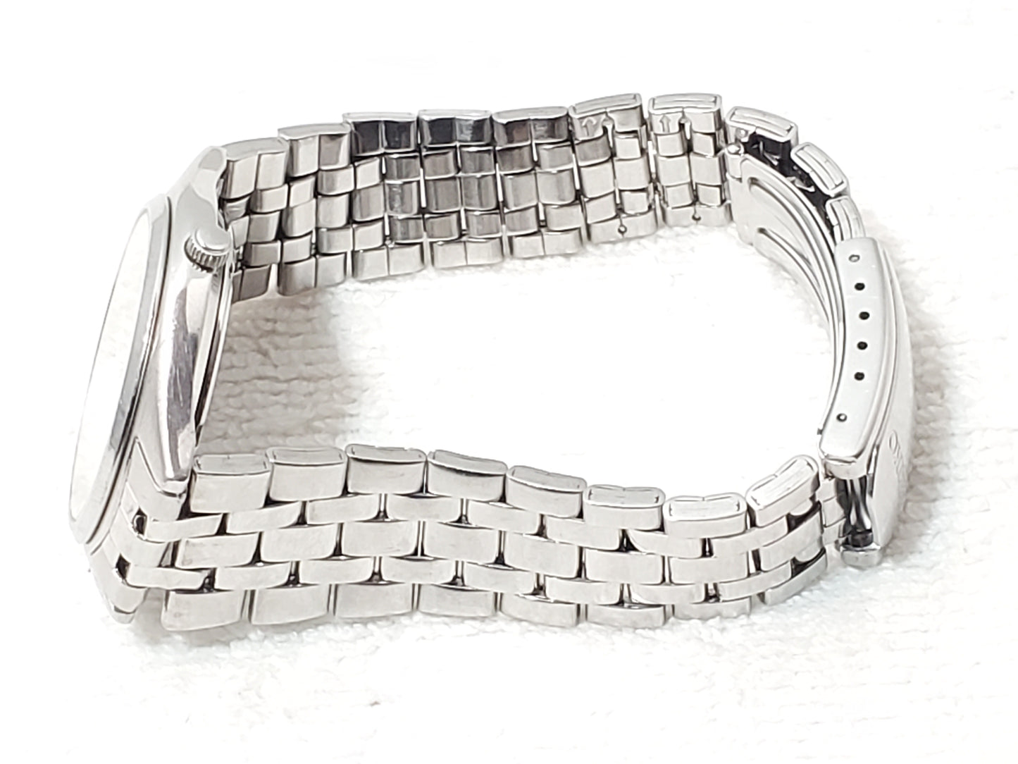 Vintage Seiko Men's Stainless Steel Day Date Quartz Watch One Jewel Silver Dial