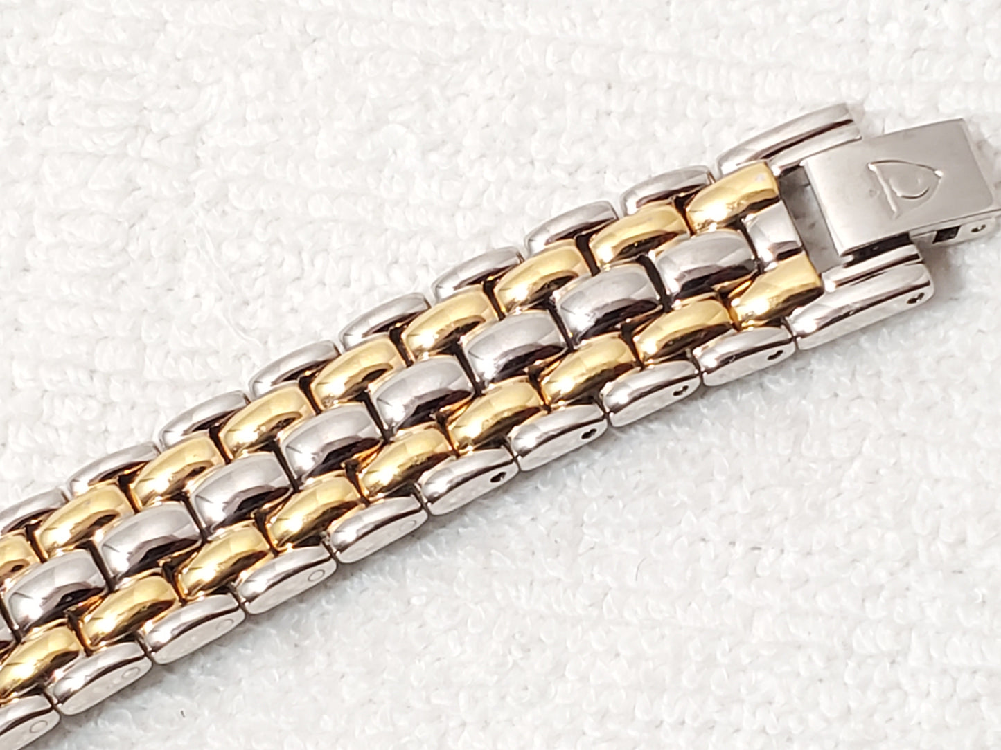 Vintage Croton Women's Tank Stainless Steel 23K Gold Plated Watch White Dial
