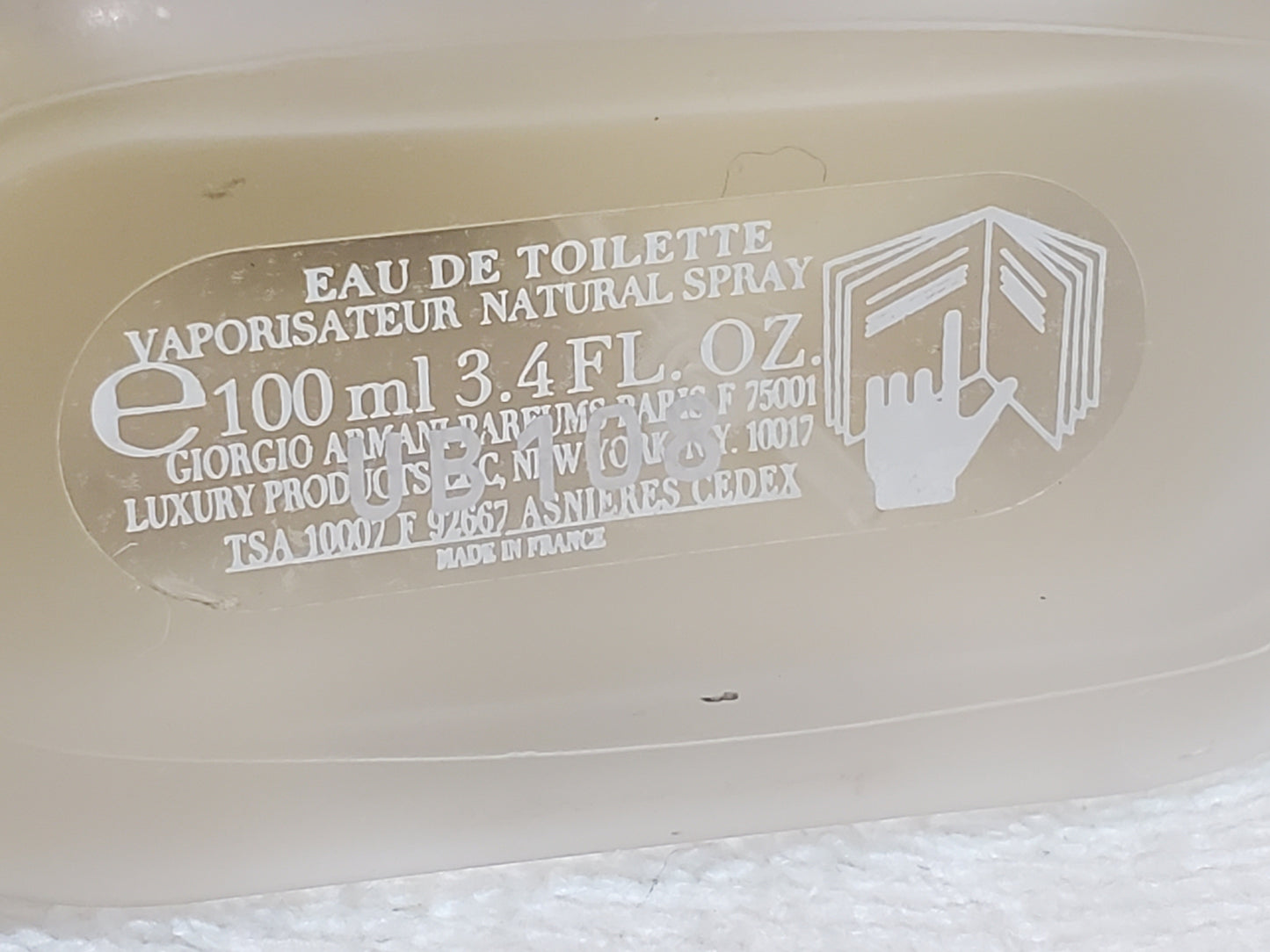 Acqua Di Gio Eau de Toilette EDT 3.4 oz Bottle Men's Cologne by Giorgio Armani