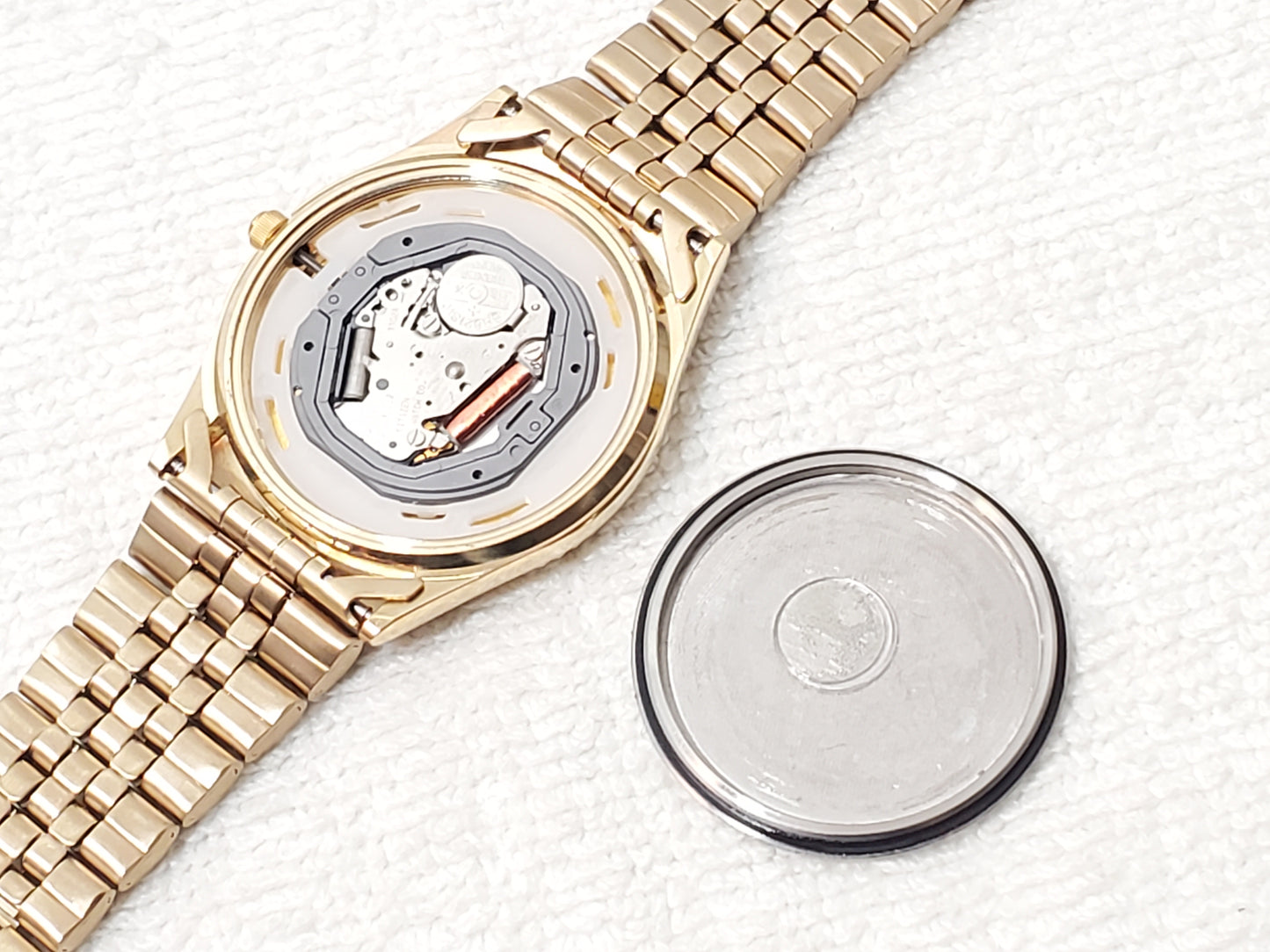 Vintage Citizen CQ Men's Presidential Day Date Gold Plated Watch Stainless Steel