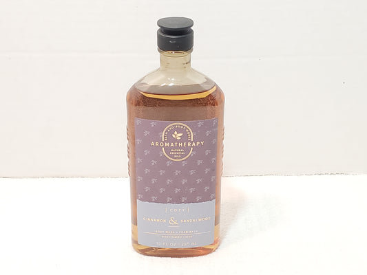 Bath and Body Works Aromatherapy Cozy Cinnamon Sandalwood Wash Foam Bath 10 oz