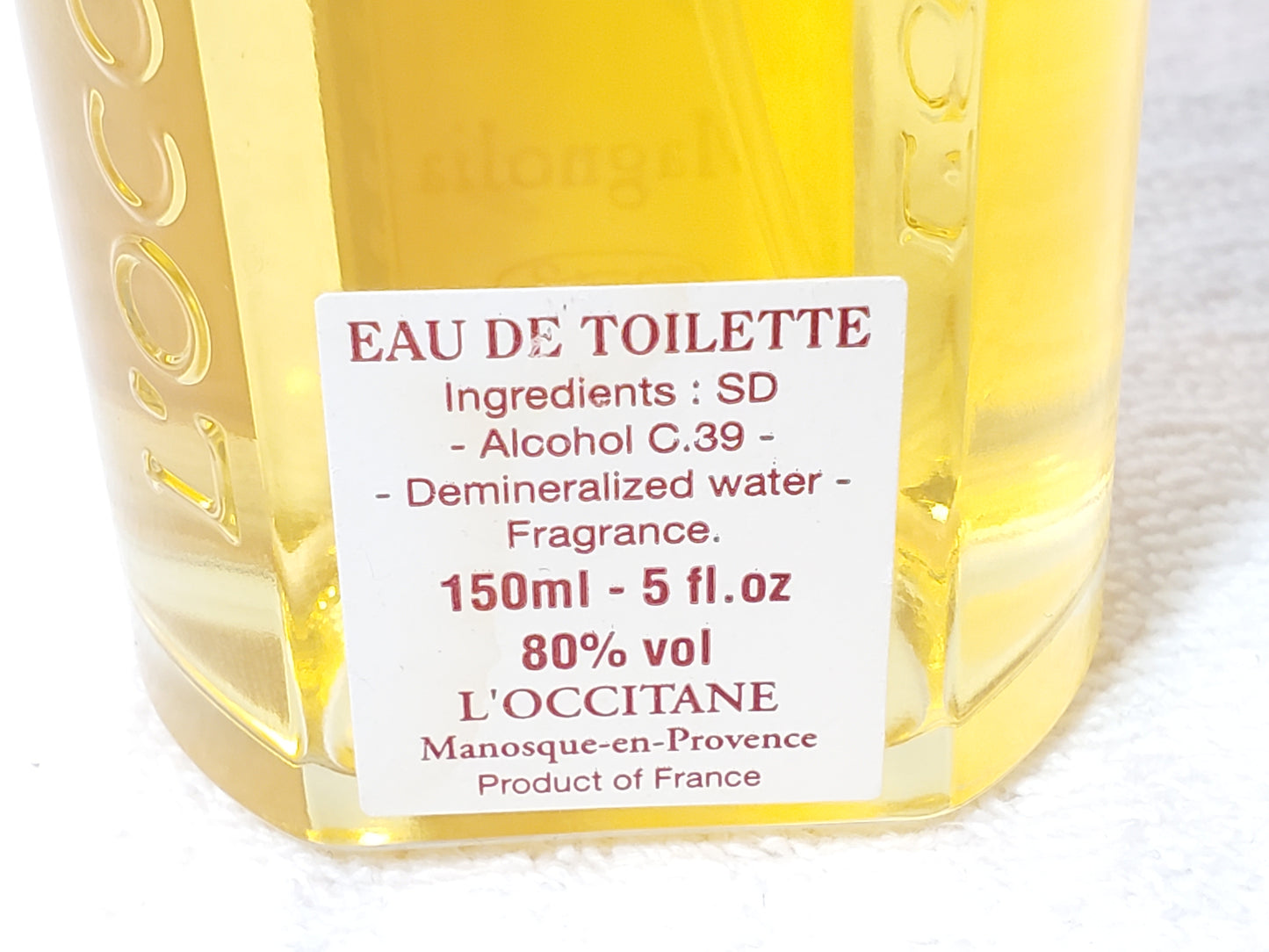 Vintage L’Occitane Magnolia Eau de Toilette Women’s Perfume 5 oz Bottle Spray