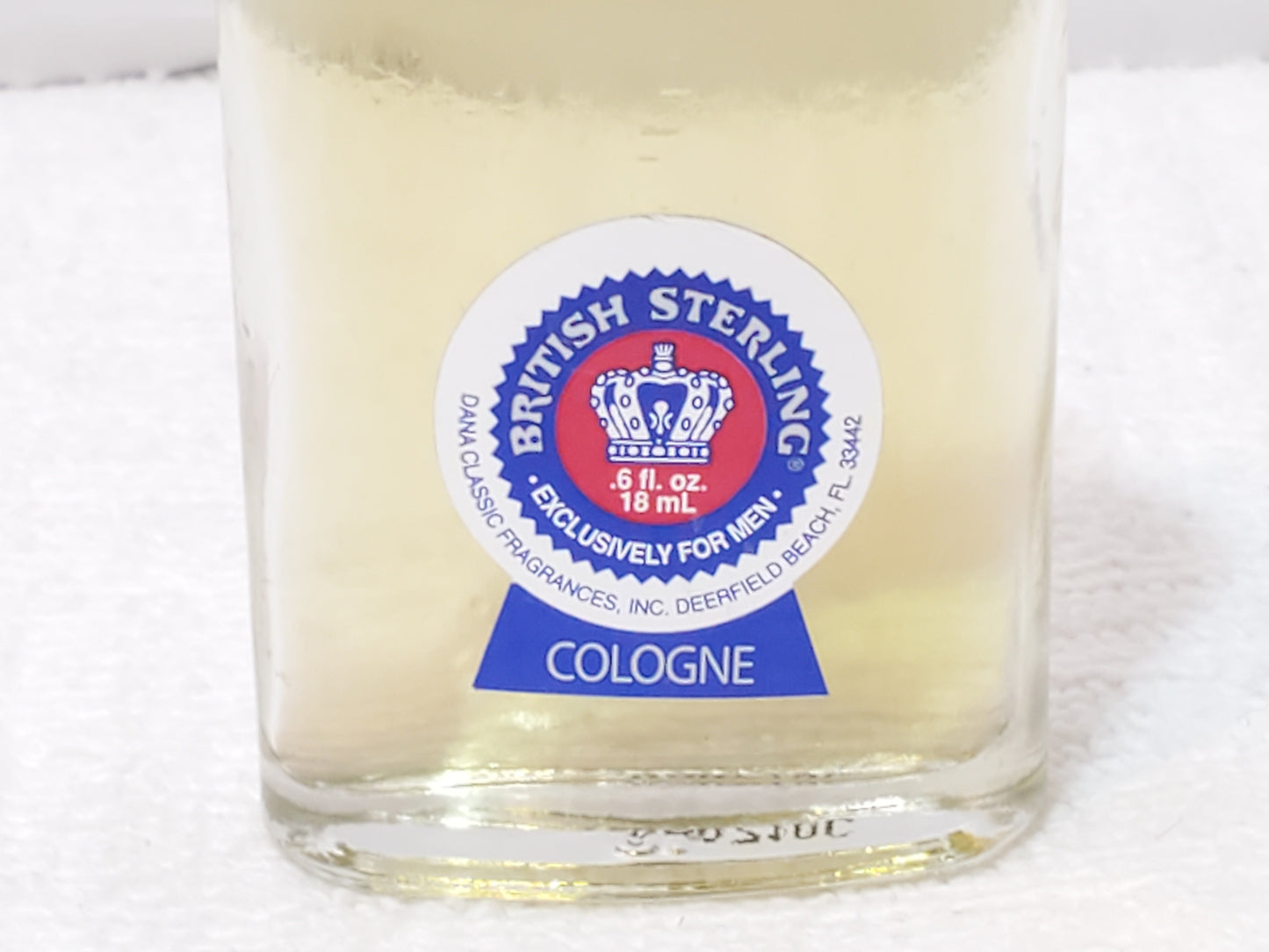 Vintage British Sterling Men's Mini Cologne Splash 0.6 oz Bottle Made in USA