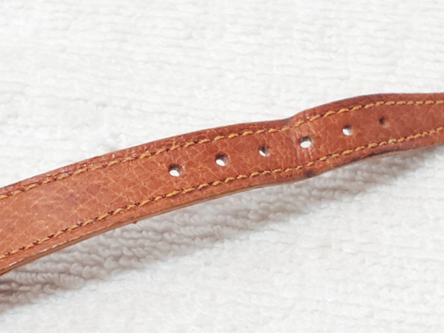 Vintage Gruen Precision Women's Tank Watch Gold Plated One Jewel Brown Leather