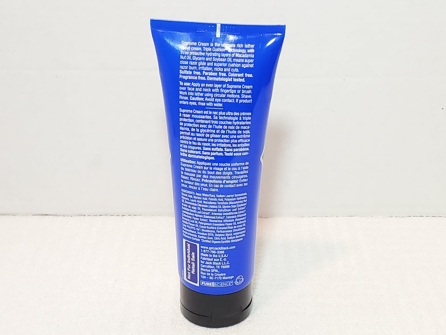 Jack Black Supreme Cream Triple Cushion Shave Lather Men's 6 oz Tube Authentic