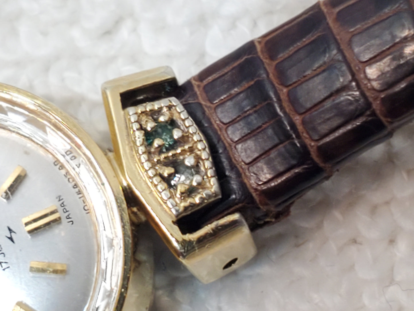 Vintage Seiko Solar Women's 17 Jewels Wind Up Watch Silver Dial Gold Plated
