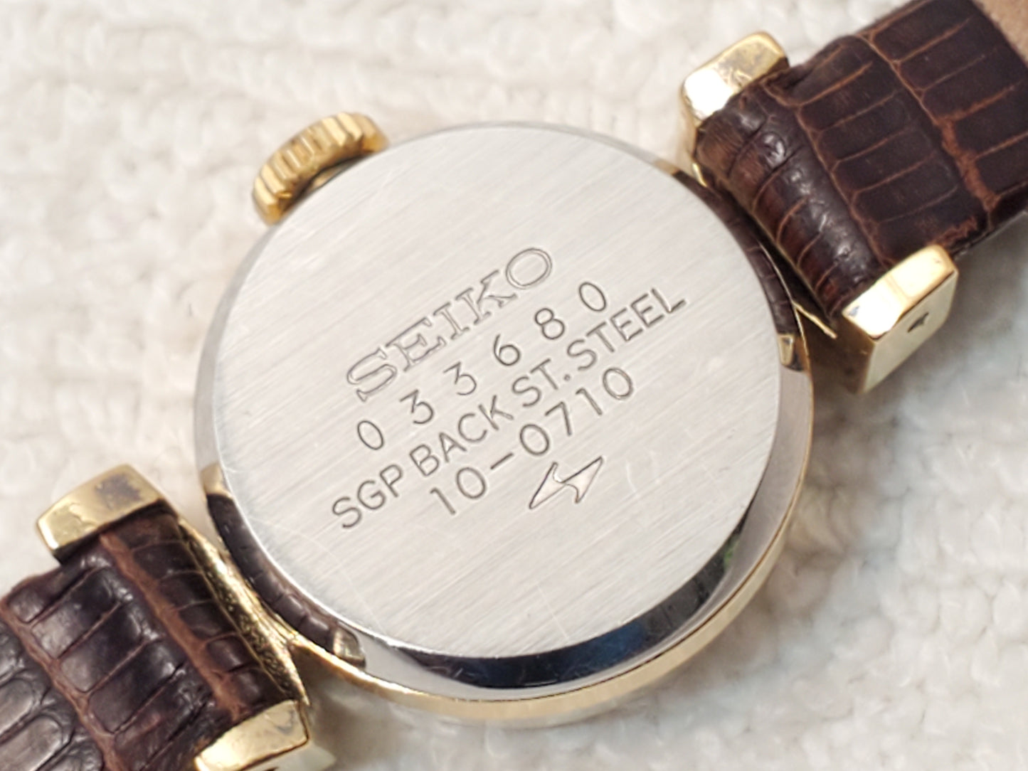 Vintage Seiko Solar Women's 17 Jewels Wind Up Watch Silver Dial Gold Plated