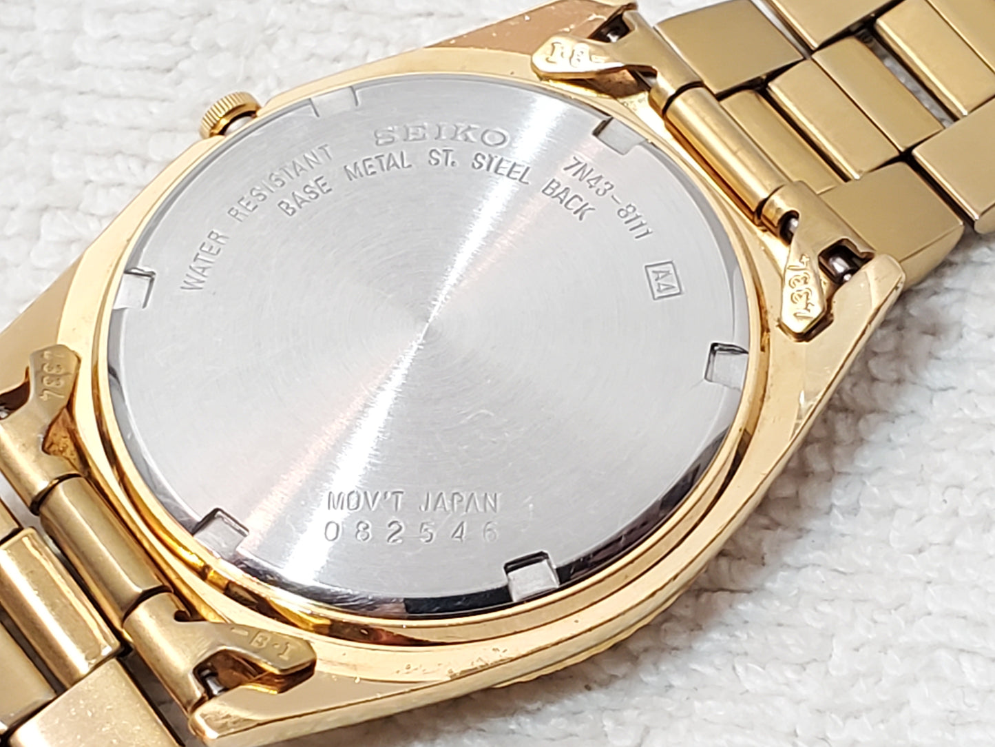 Vintage Seiko Men's Presidential Day Date Quartz Watch One Jewel Gold Tone