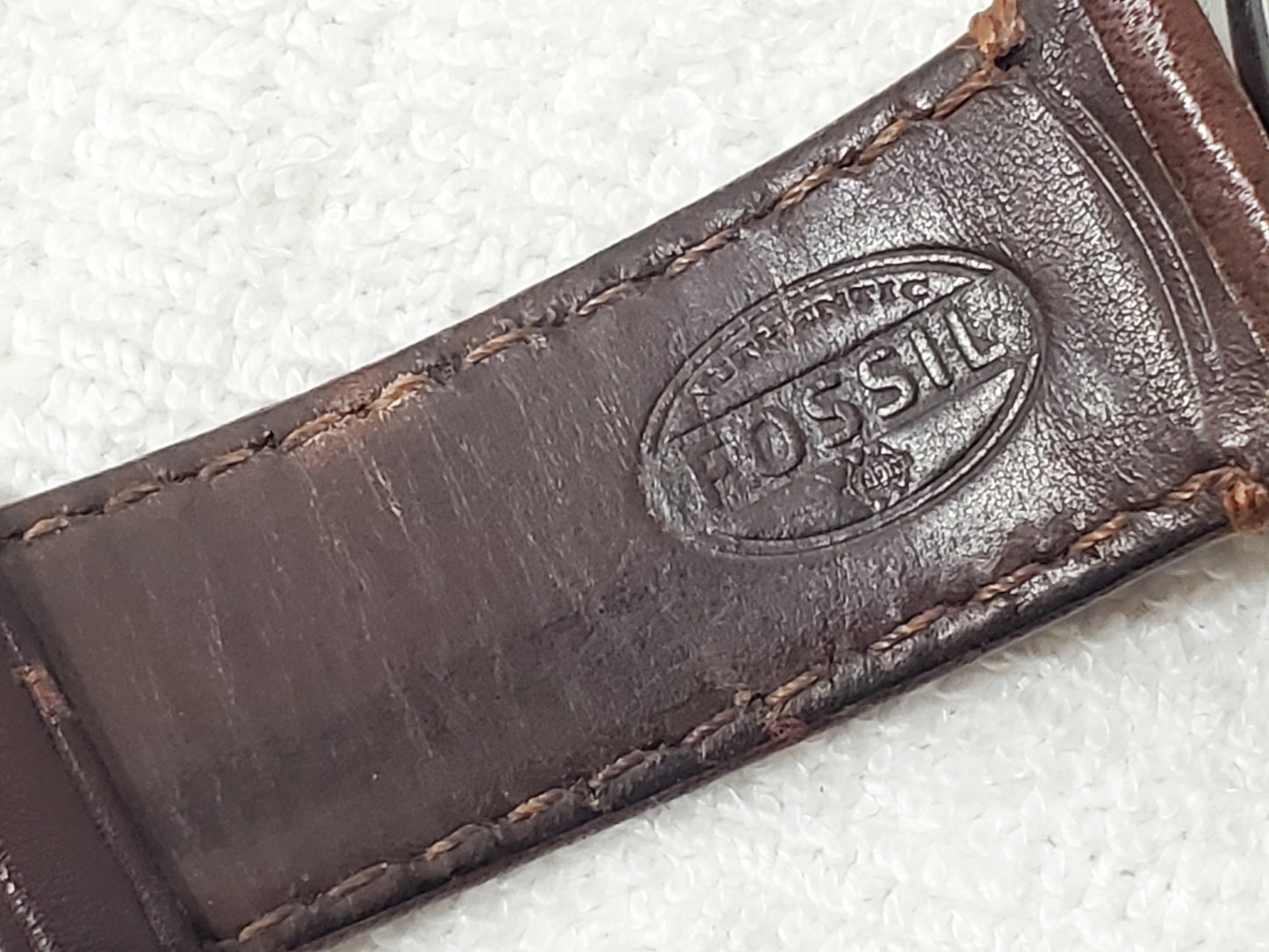 Fossil Aeroflite Men Quartz Date Watch Black Dial Brown Leather Strap 100 Meters