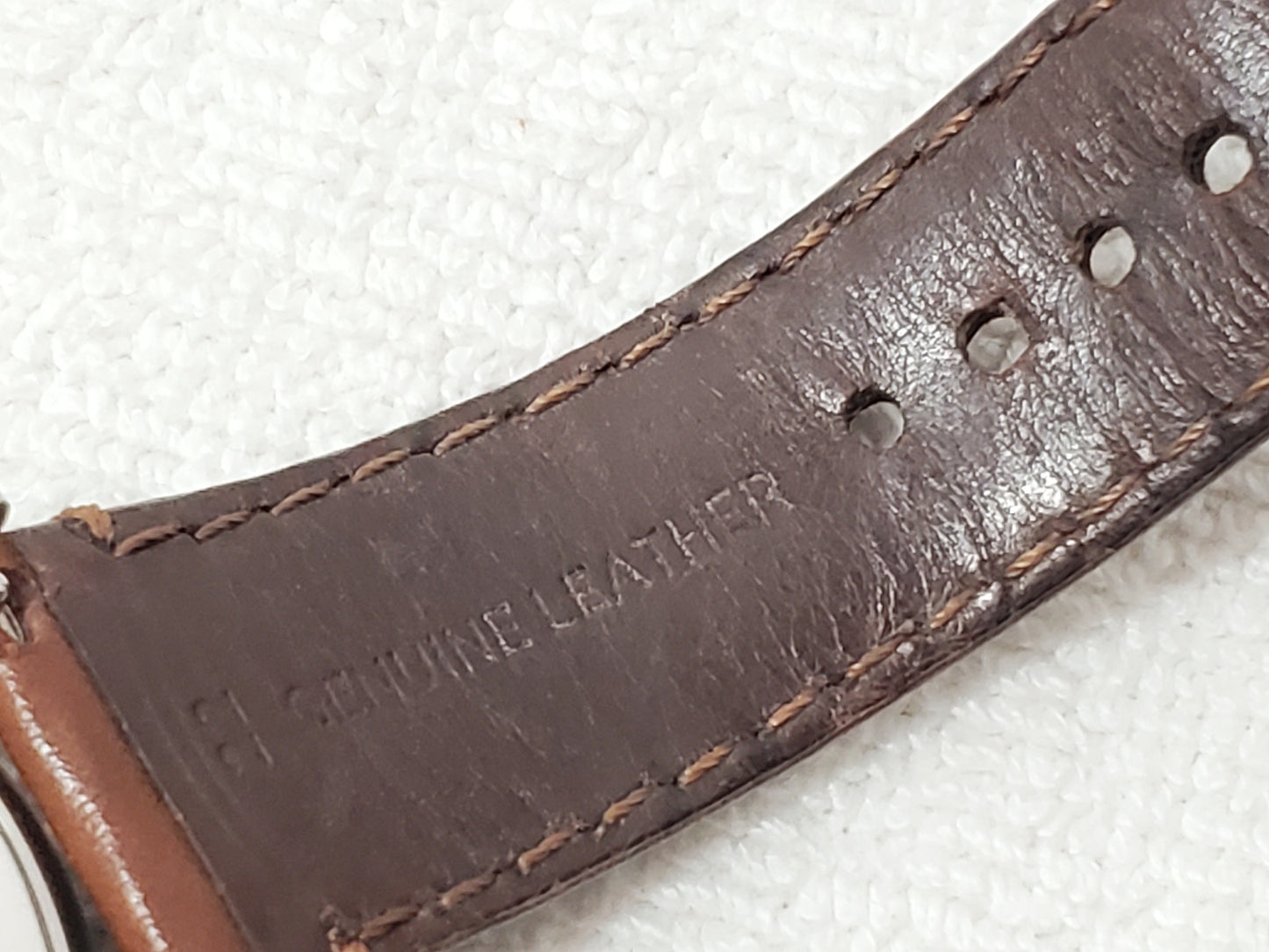 Fossil Aeroflite Men Quartz Date Watch Black Dial Brown Leather Strap 100 Meters
