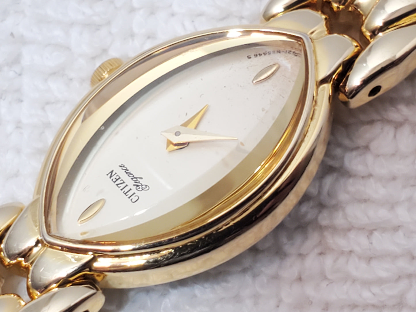Citizen Elegance Women’s Gold Tone Vintage Quartz Watch Marquise Shape Crystal
