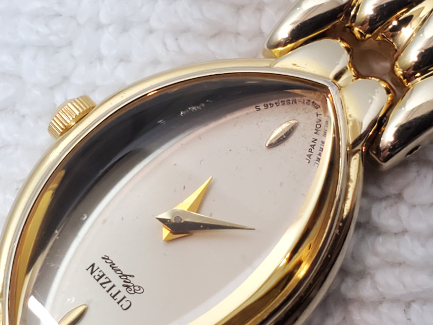 Citizen Elegance Women’s Gold Tone Vintage Quartz Watch Marquise Shape Crystal