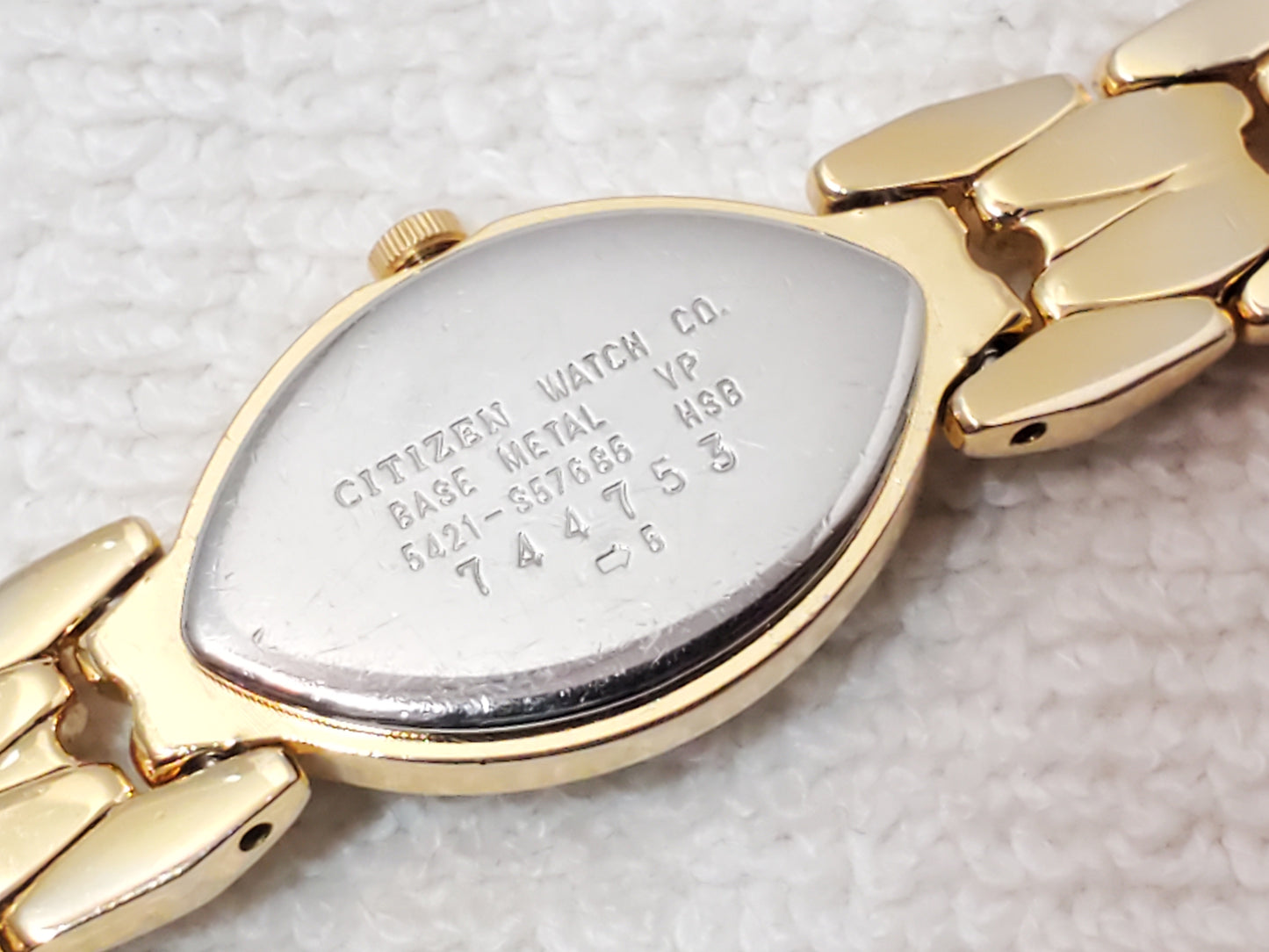 Citizen Elegance Women’s Gold Tone Vintage Quartz Watch Marquise Shape Crystal