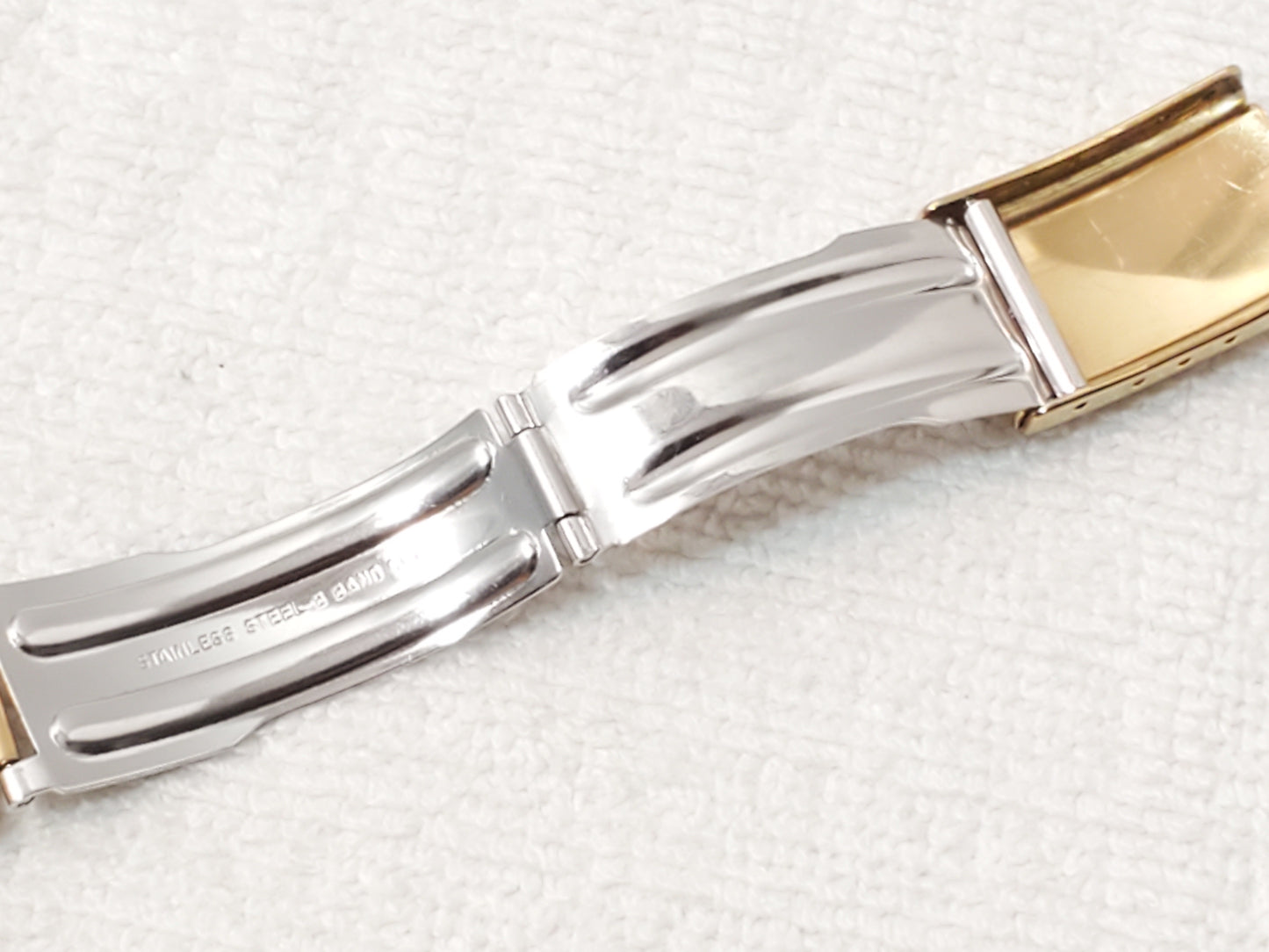 Seiko Presidential Mens Day Date Gold Tone Watch 1 Jewel Stainless Steel Vintage