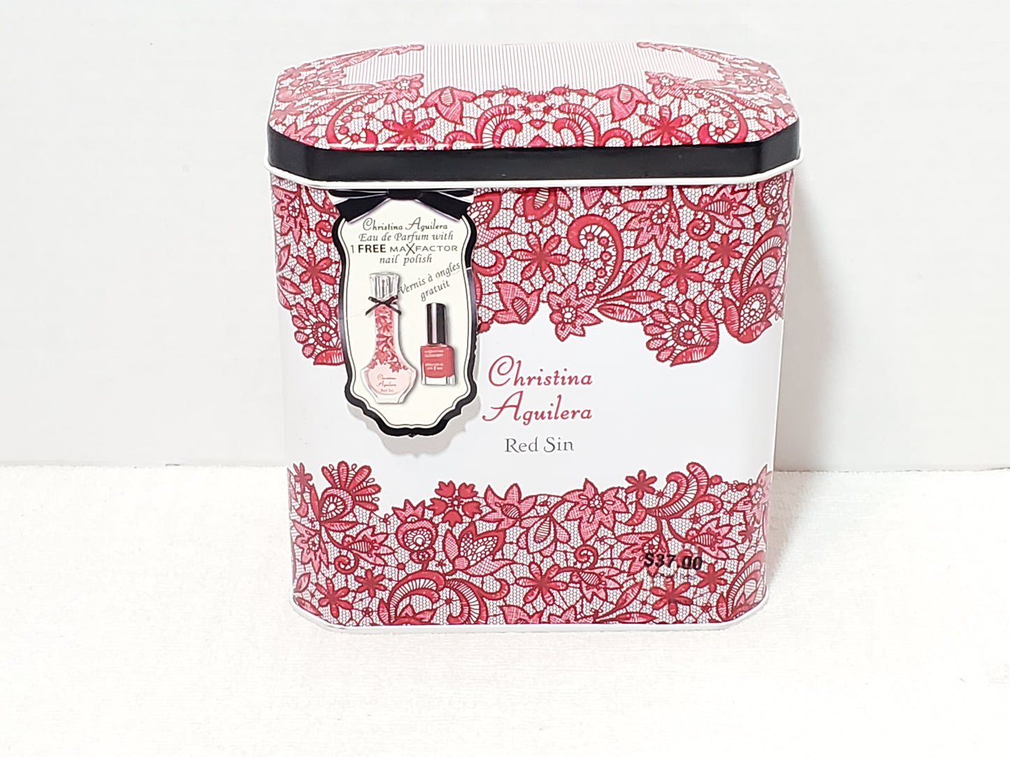 Christina Aguilera RED SIN Perfume Gift Set 1.0 oz 30ml EDP & Max Factor Polish