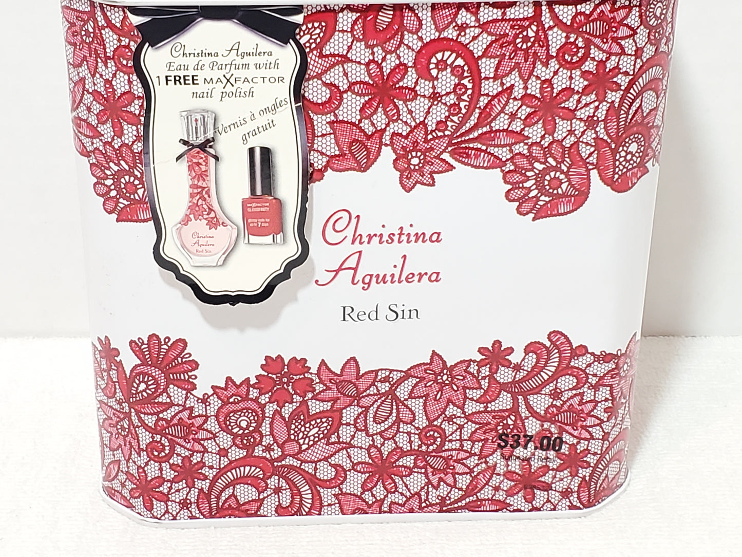 Christina Aguilera RED SIN Perfume Gift Set 1.0 oz 30ml EDP & Max Factor Polish