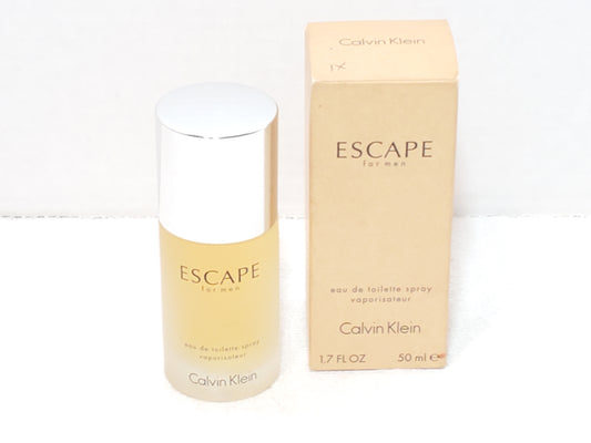 Vintage Calvin Klein ESCAPE For Men 1.7 oz / 50ml EDT Spray Frosted Bottle RARE