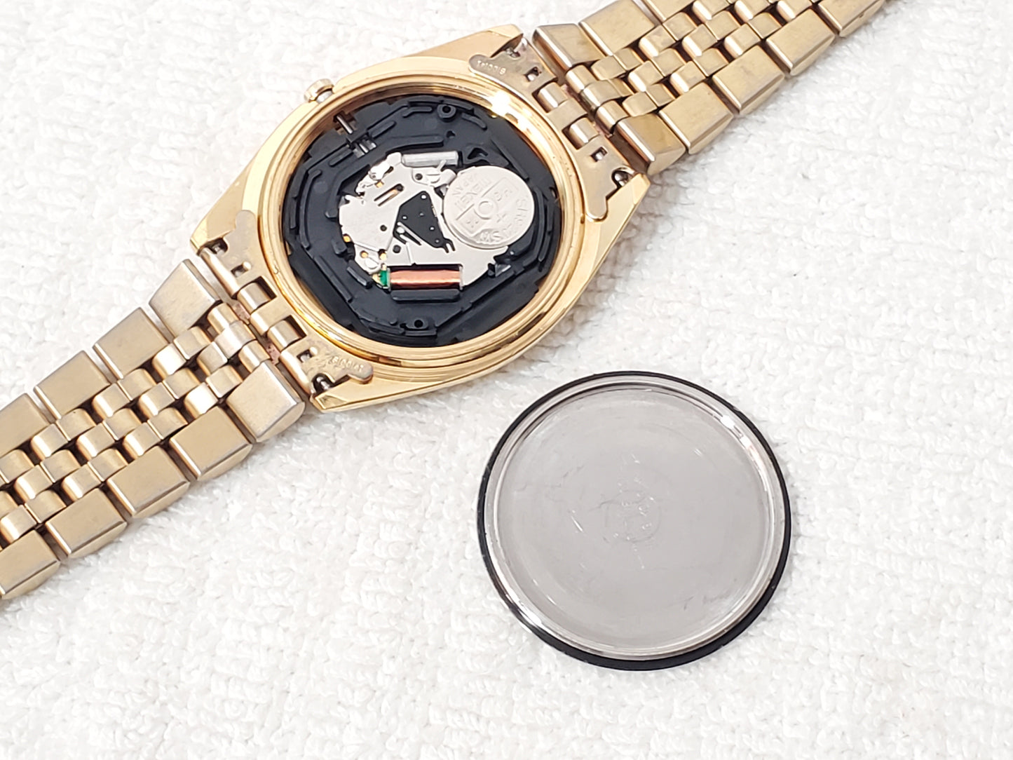 Vintage Seiko Men's Presidential Day Date Gold Tone Quartz Watch Stainless Steel