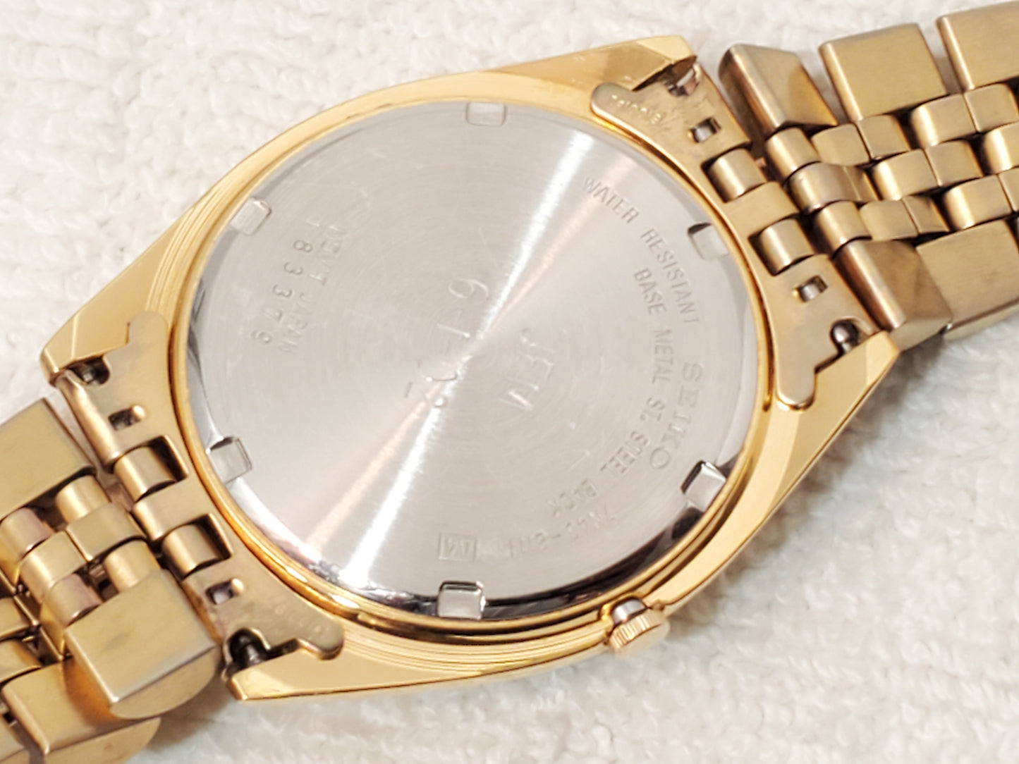 Vintage Seiko Men's Presidential Day Date Gold Tone Quartz Watch Stainless Steel