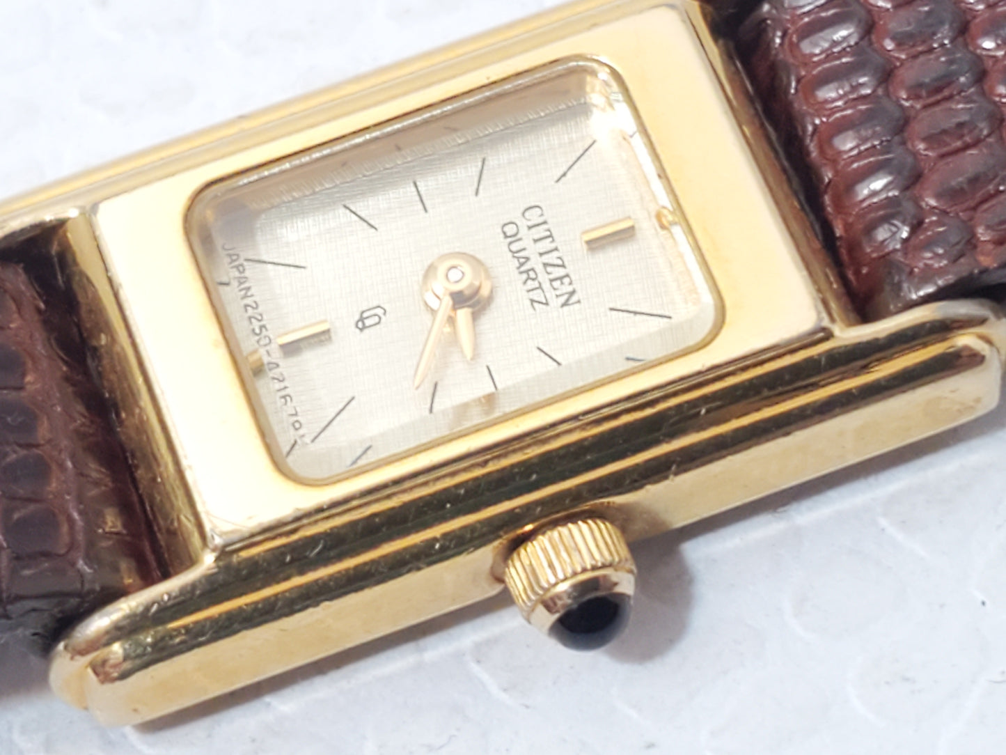 Vintage Citizen CQ Tank Women's Yellow Gold Plated Petite Watch Six Jewels