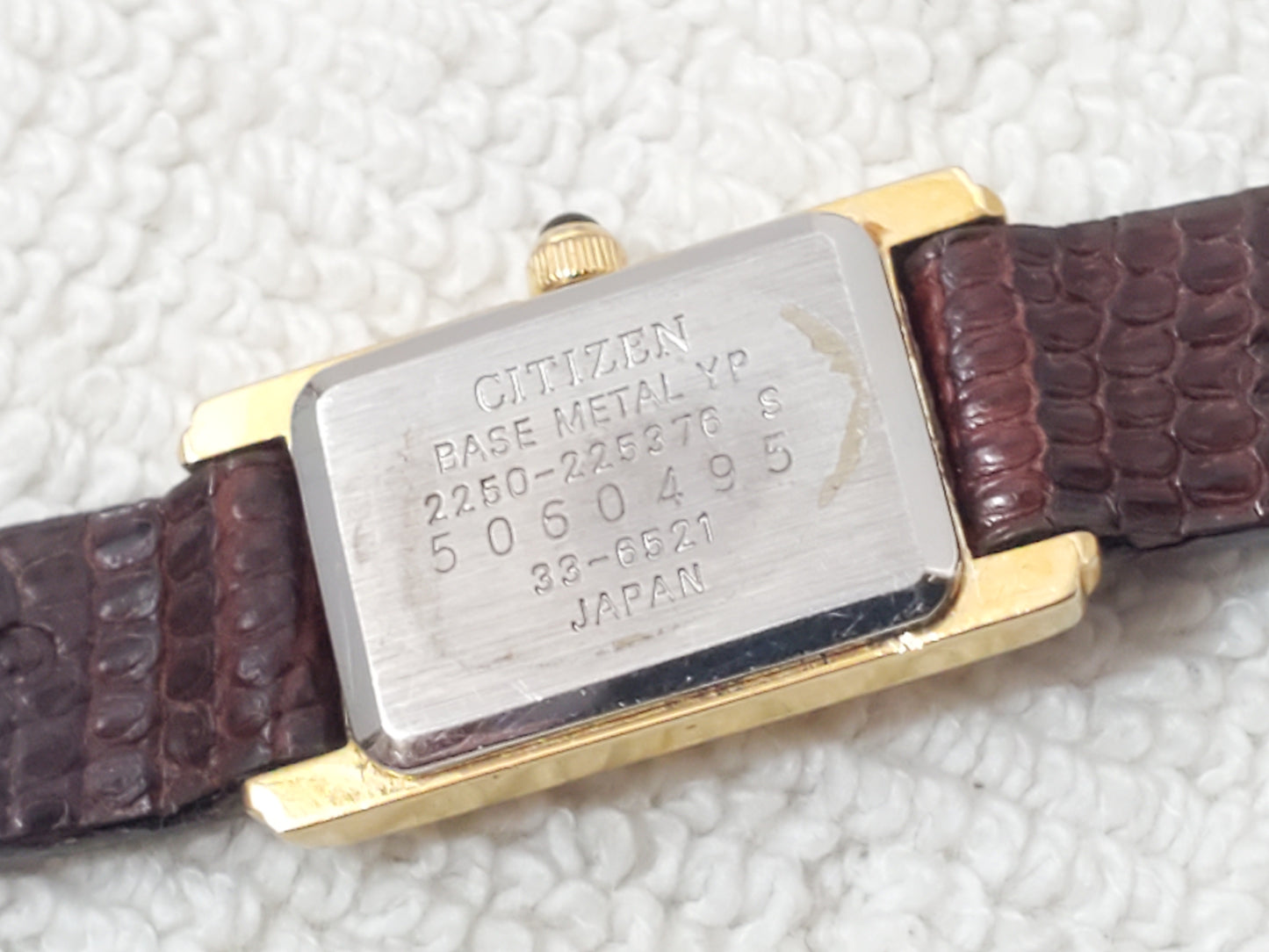 Vintage Citizen CQ Tank Women's Yellow Gold Plated Petite Watch Six Jewels