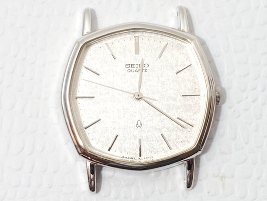 Vintage Seiko Men's Silver Dial Octagonal Quartz Slim Watch Six Jewels