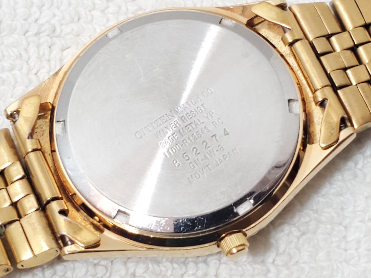 Vintage Citizen CQ Men's Presidential Day Date Gold Tone Watch Stainless Steel
