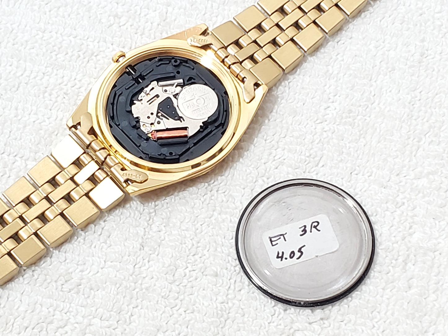Vintage Seiko Men's Presidential Day Date Gold Tone Watch Black Dial One Jewel