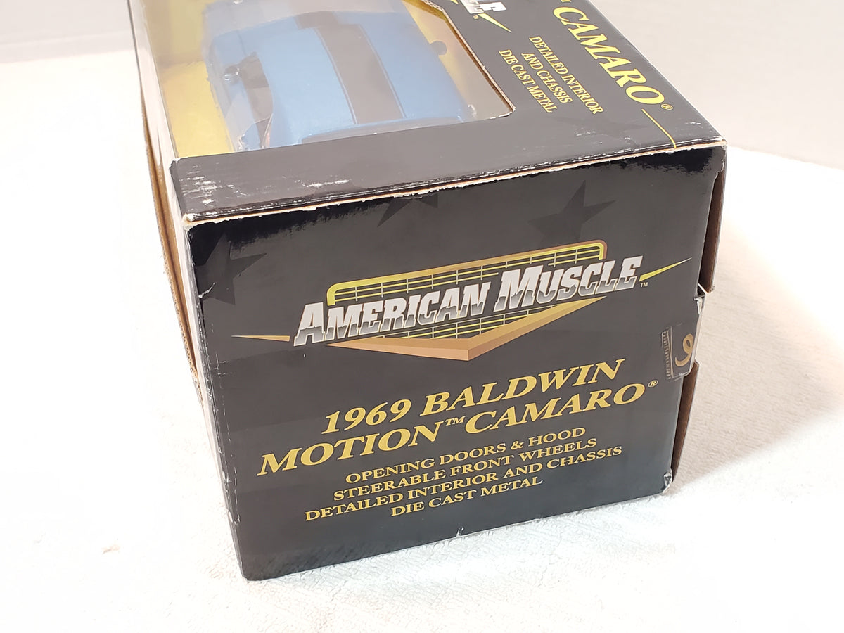 1:18 ERTL American Muscle 1969 Baldwin Motion Camaro Blue Metallic Vintage