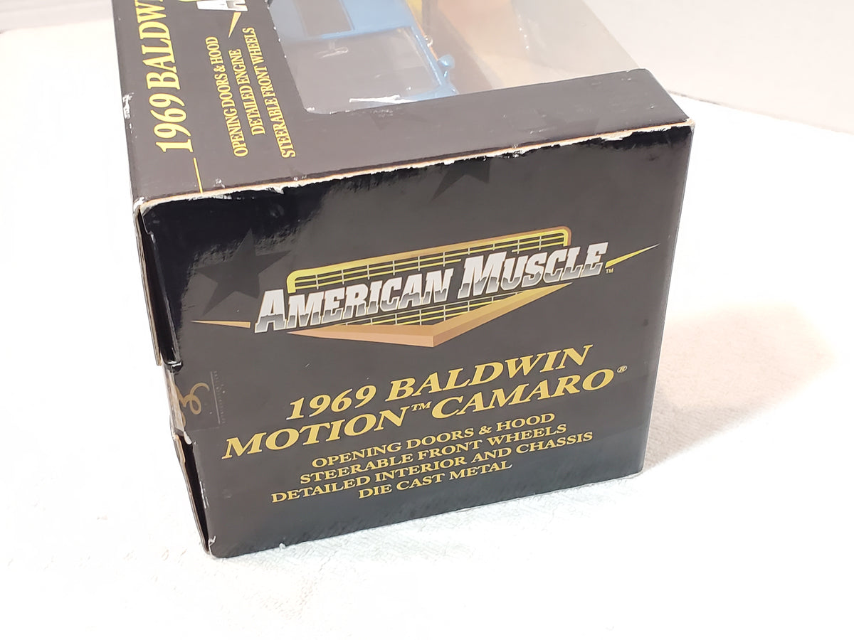 1:18 ERTL American Muscle 1969 Baldwin Motion Camaro Blue Metallic Vintage