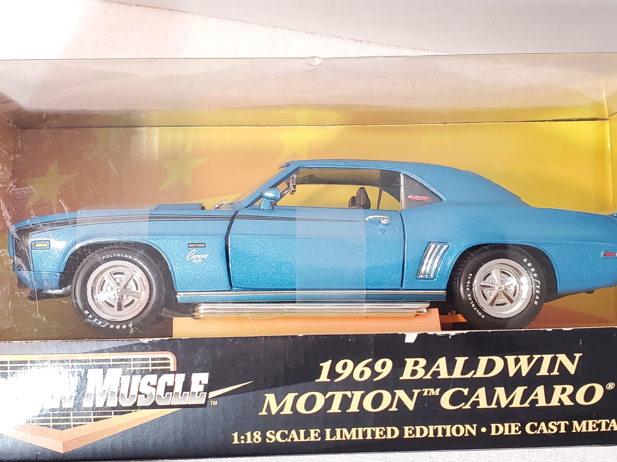 1:18 ERTL American Muscle 1969 Baldwin Motion Camaro Blue Metallic Vintage