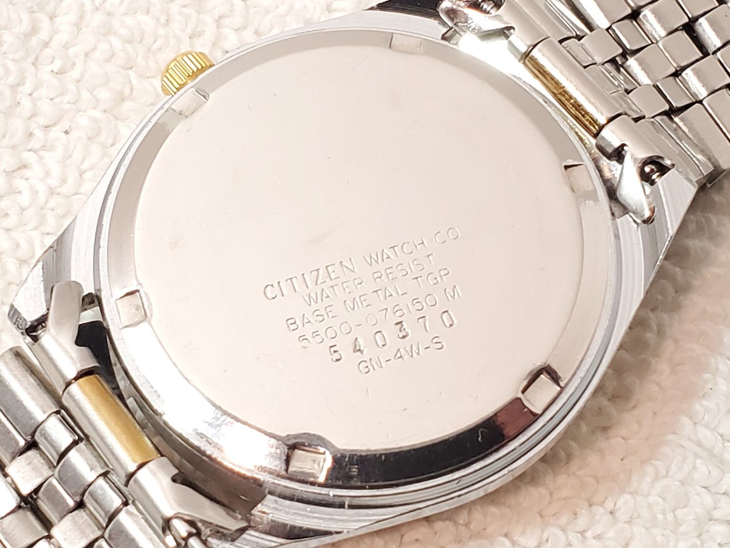 Citizen CQ Presidential Vintage Watch Silver Dial Day Date Two Tone Men's