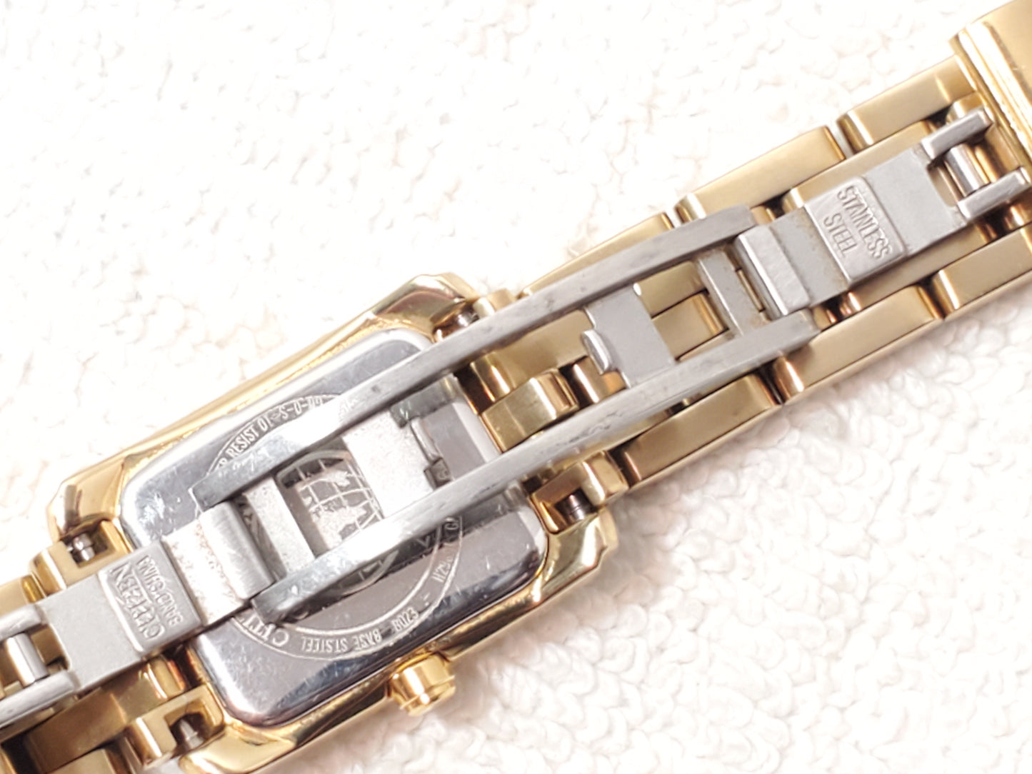 Citizen Eco Drive Ladies Watch Gold Plated Mother Pearl Dial Swarovski Crystals