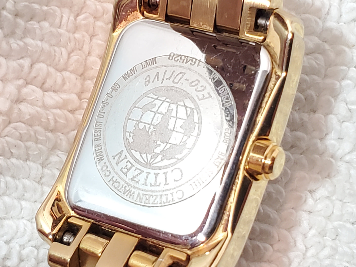 Citizen Eco Drive Ladies Watch Gold Plated Mother Pearl Dial Swarovski Crystals
