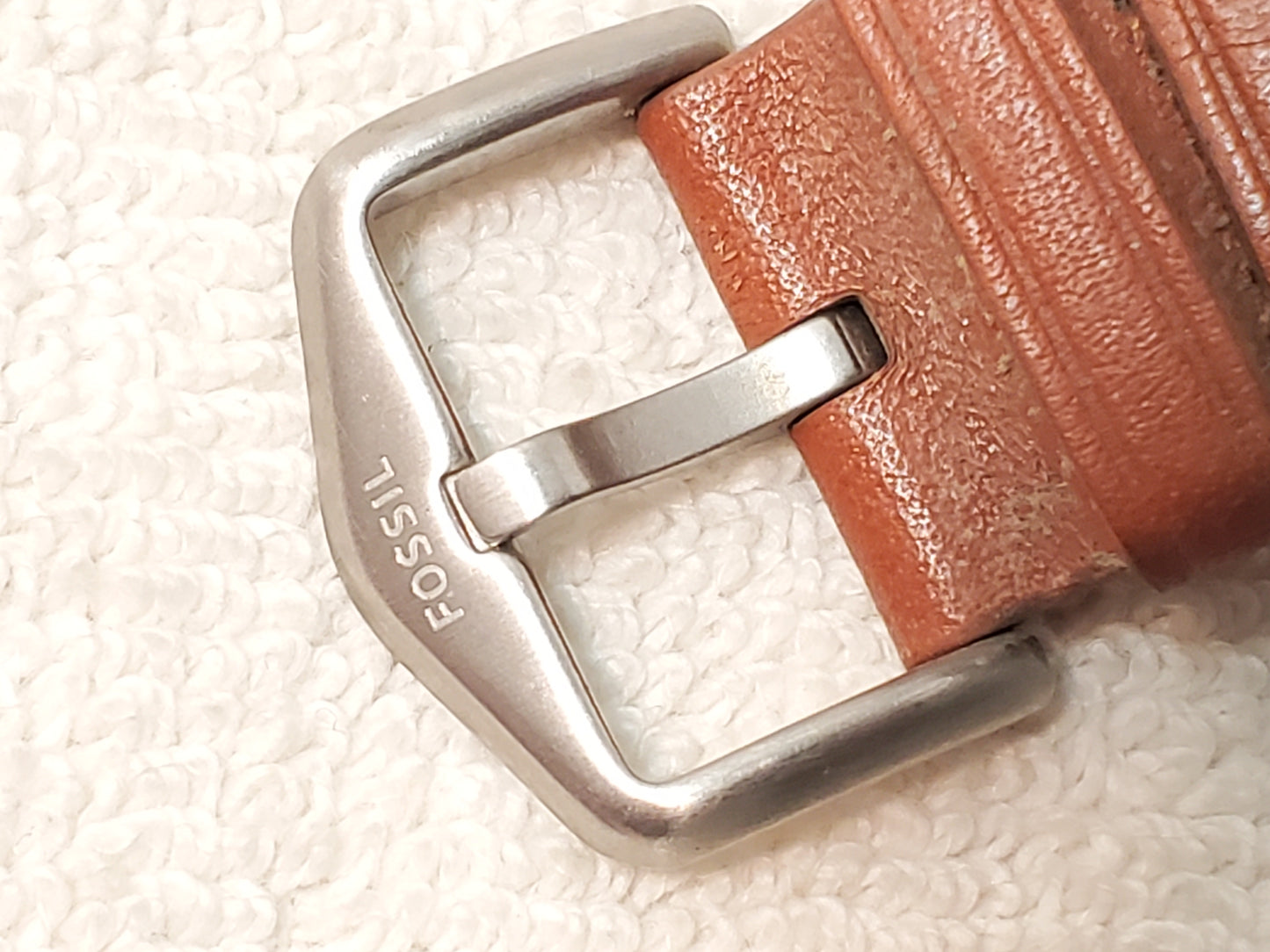 Fossil The Minimalist Men's Watch Blue Dial Diamond Brown Leather Strap