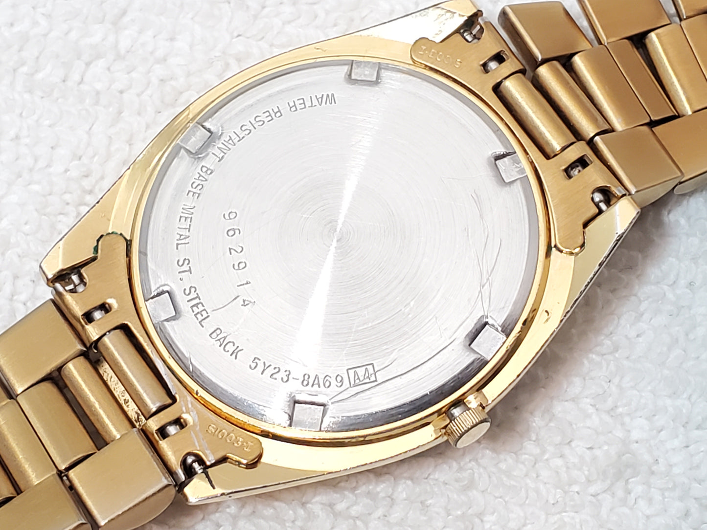 Vintage Seiko SQ Men's Presidential Day Date Gold Tone Quartz Watch One Jewel