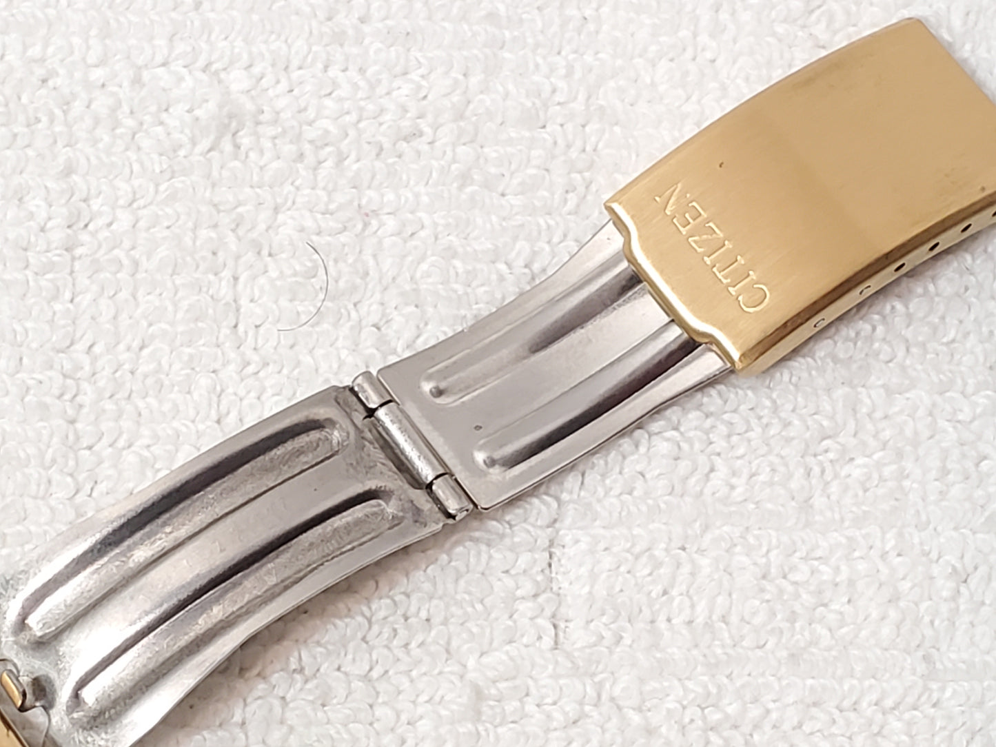 Citizen CQ Men's Day Date Vintage Gold Plated Quartz Watch Stainless Steel