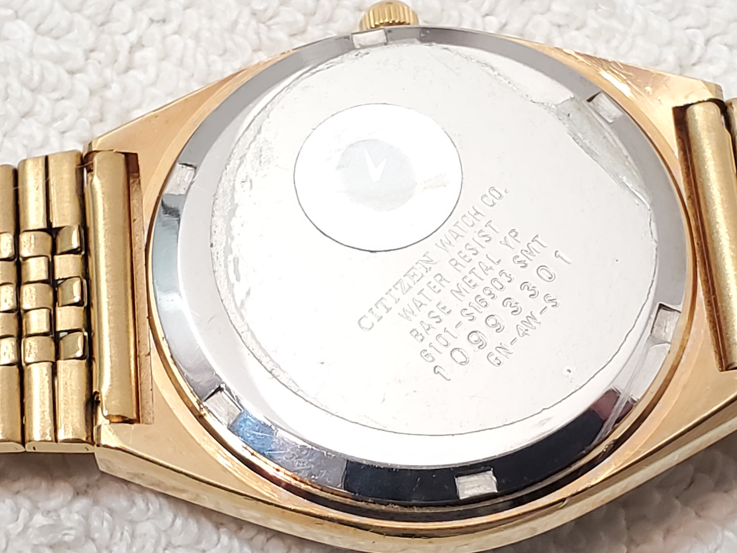 Citizen CQ Men's Day Date Vintage Gold Plated Quartz Watch Stainless Steel