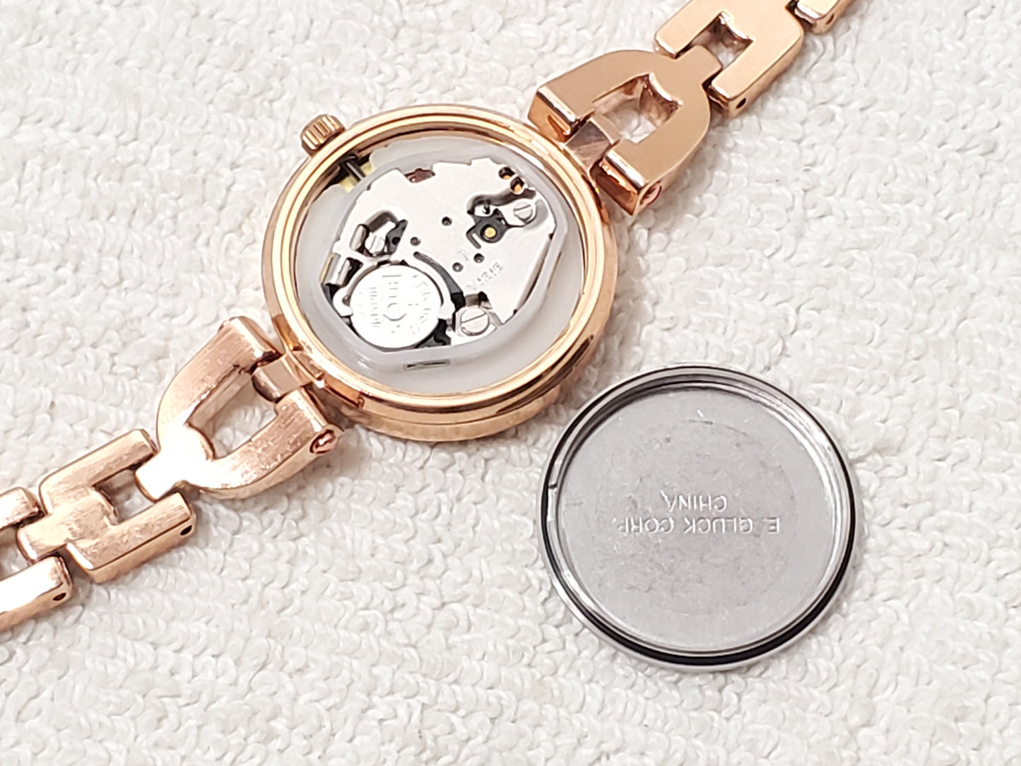 Anne Klein Women's Rose Gold Tone Watch Swarovski Crystals Blue Dial New