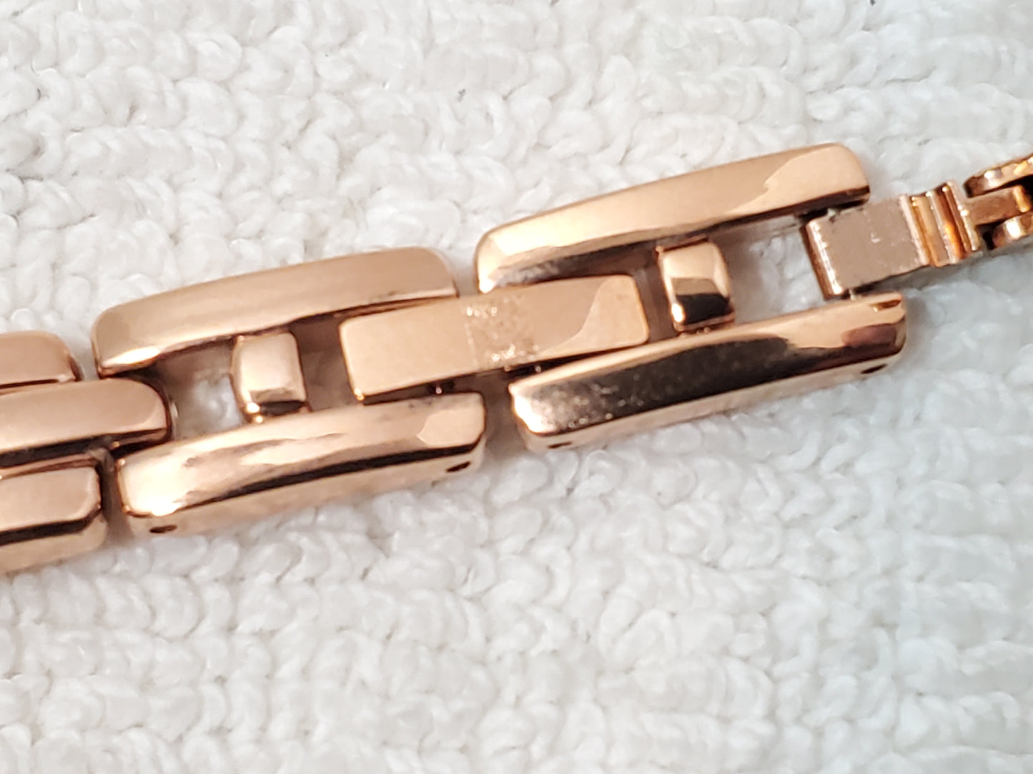 Anne Klein Women's Rose Gold Tone Watch Swarovski Crystals Blue Dial New