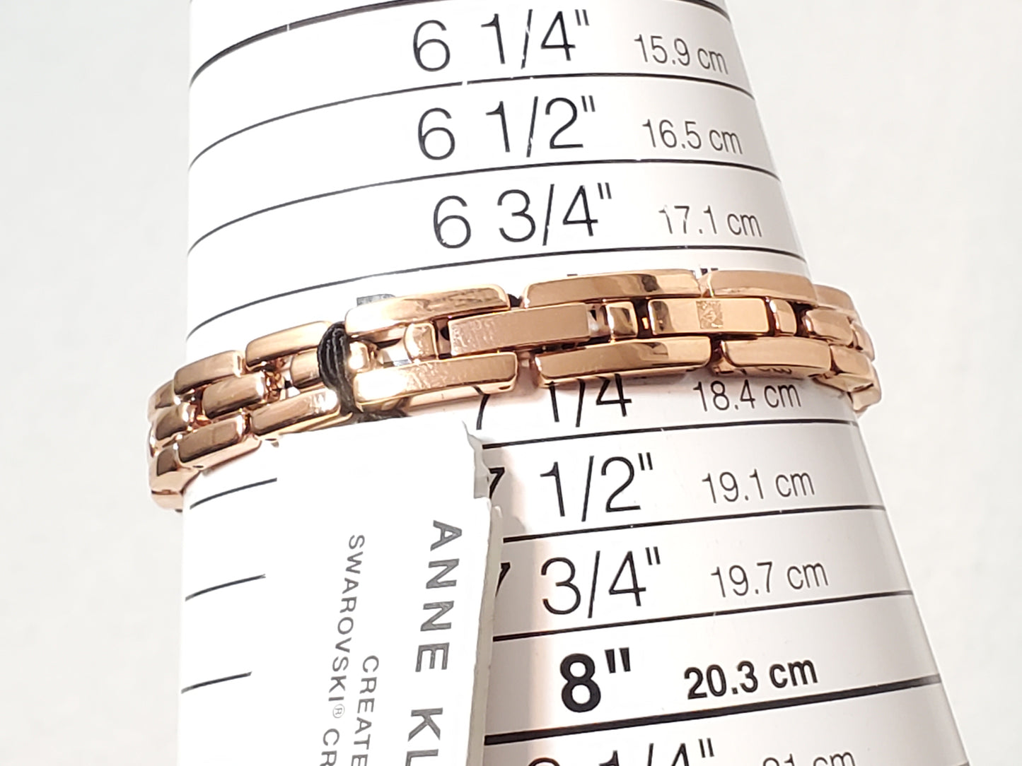 Anne Klein Women's Rose Gold Tone Watch Swarovski Crystals Blue Dial New