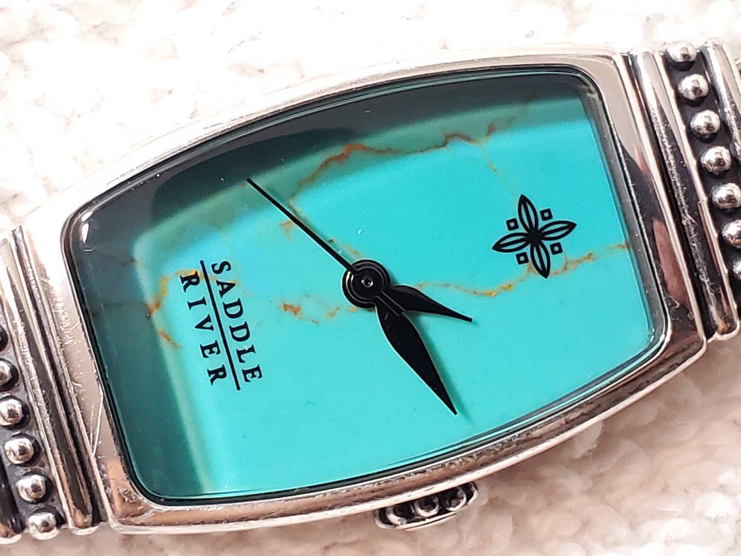 Saddle River Women’s Southwestern Quartz Watch Turquoise Matrix Dial Vintage