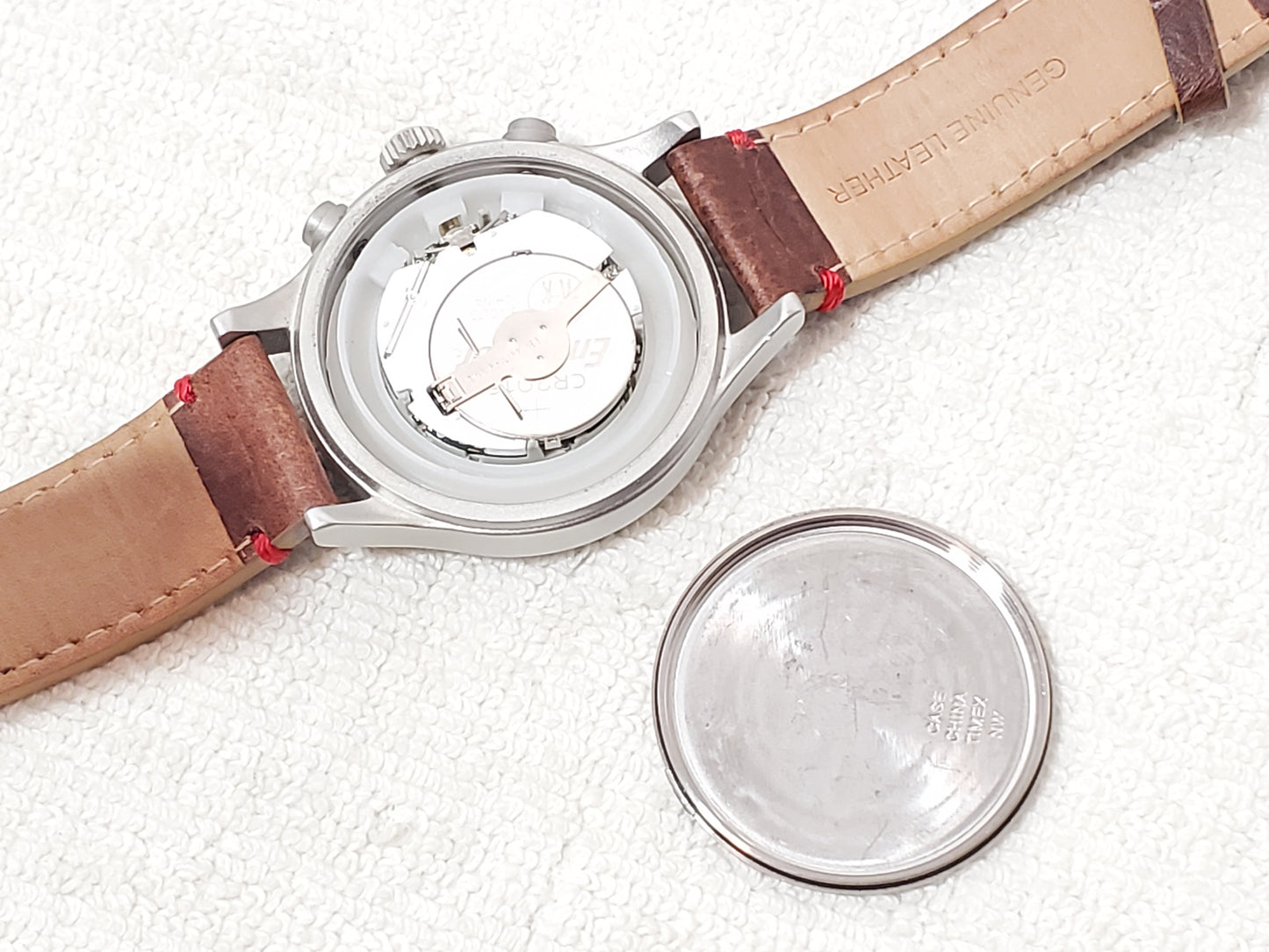 Timex Expedition Chronograph Date Indiglo Men's Vintage Watch Leather Strap