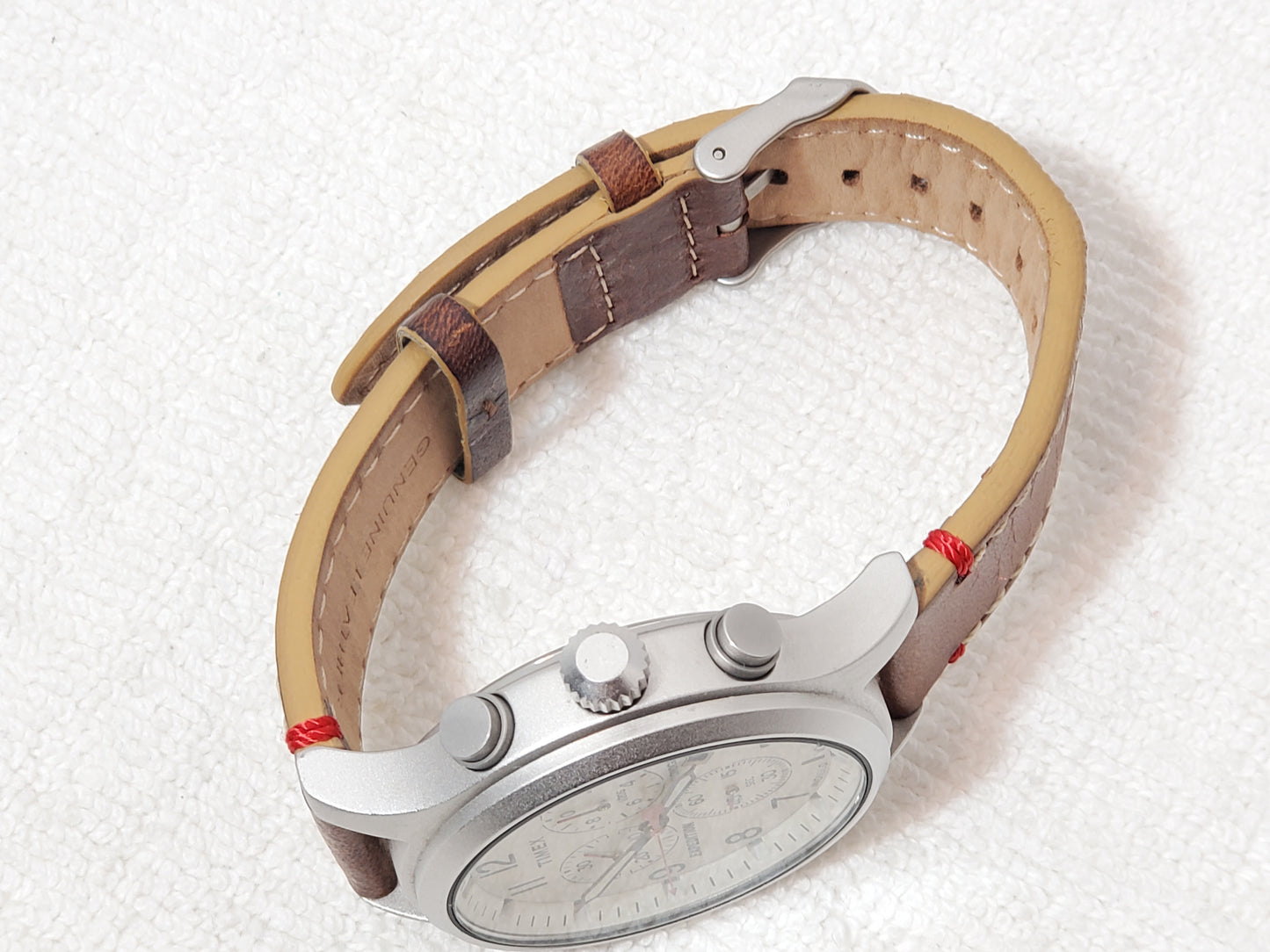 Timex Expedition Chronograph Date Indiglo Men's Vintage Watch Leather Strap