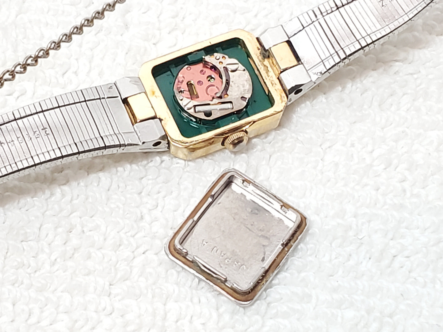 Vintage Seiko Ladies Tank Dress Watch Five Jewels Gold Plated Stainless Steel
