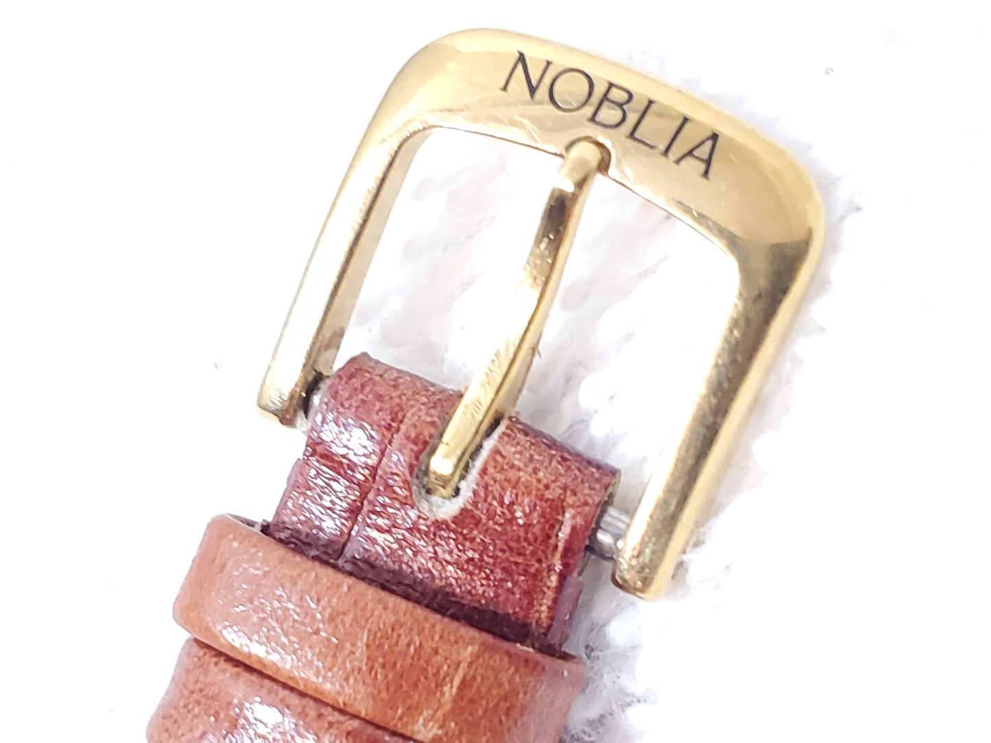 Vintage Citizen Noblia 12 Meter Gold Plated Women's Watch Brown Leather Strap